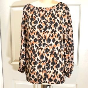 Harlow & Graham Leopard Print Blk Orange Sz Large